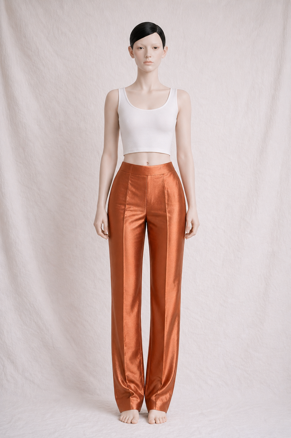 Pantalon Gianfranco Ferré en soie sauvage terracotta neuve