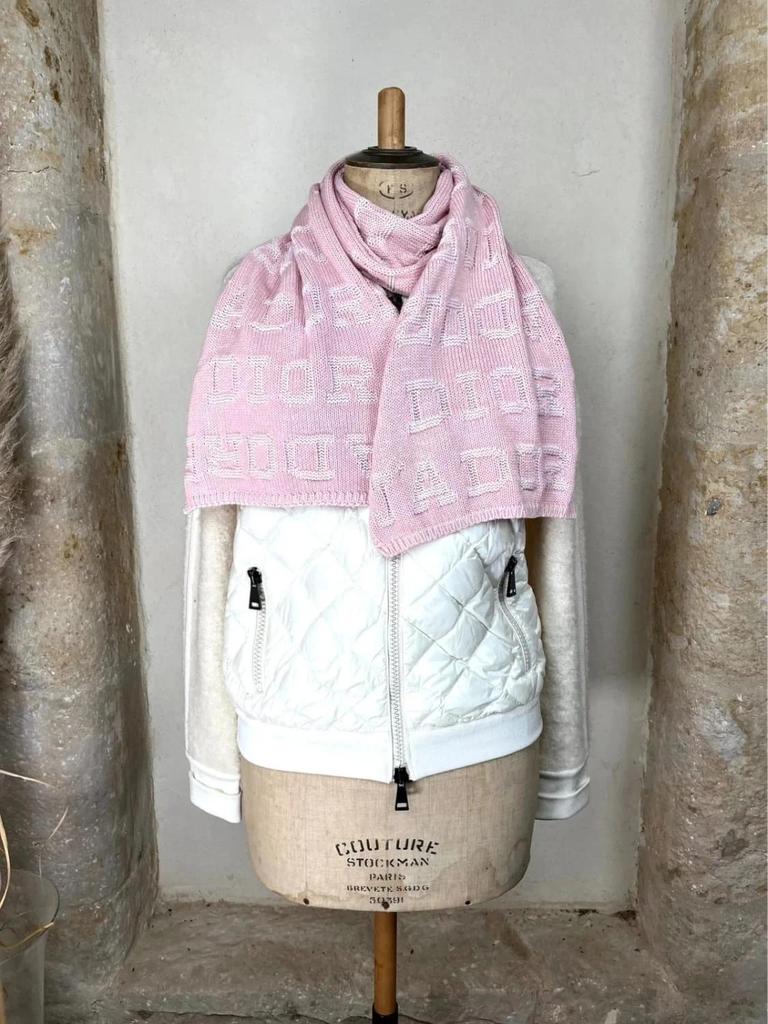Écharpe rose Dior J’adore en maille coton