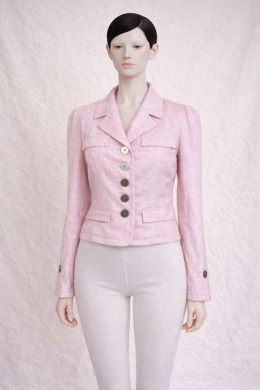 Blazer en lin rose Nina Ricci vintage
