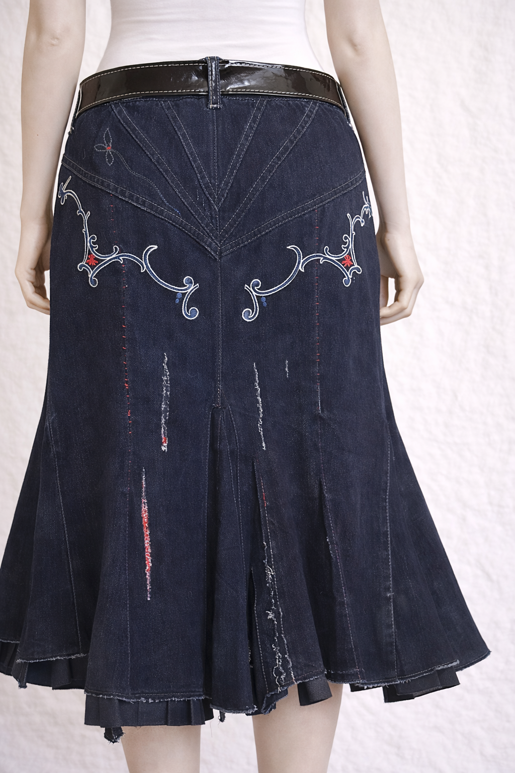 Superbe jupe en denim Marithé + François Girbaud vintage authentique