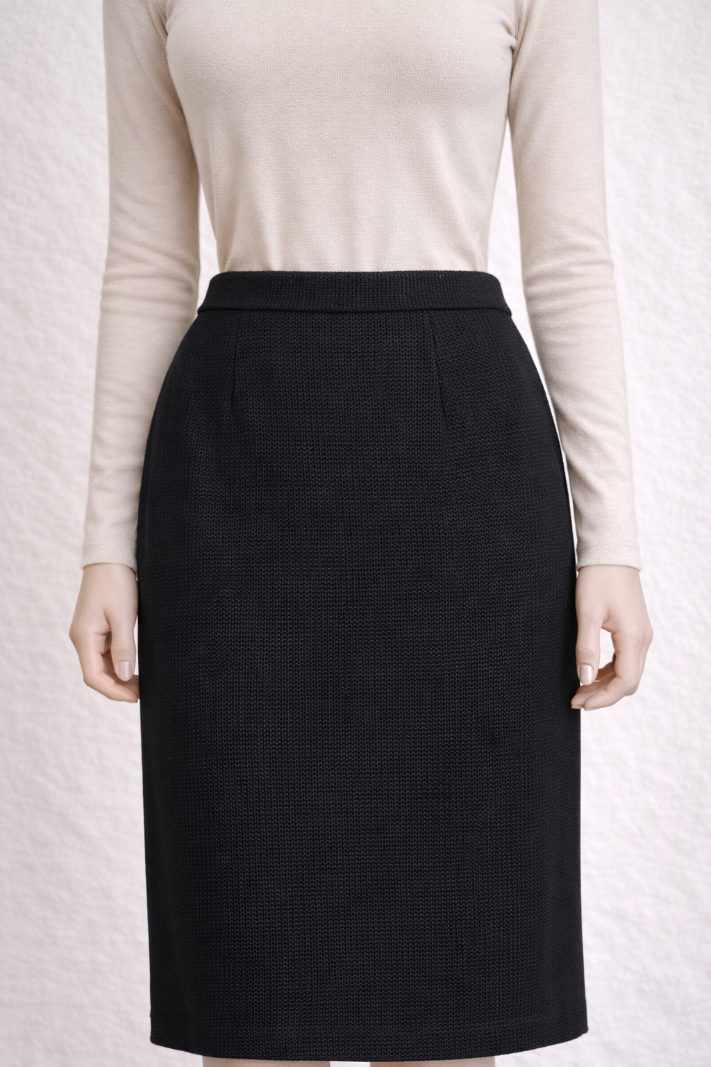 Jupe droite authentique Christian Dior en maille de laine