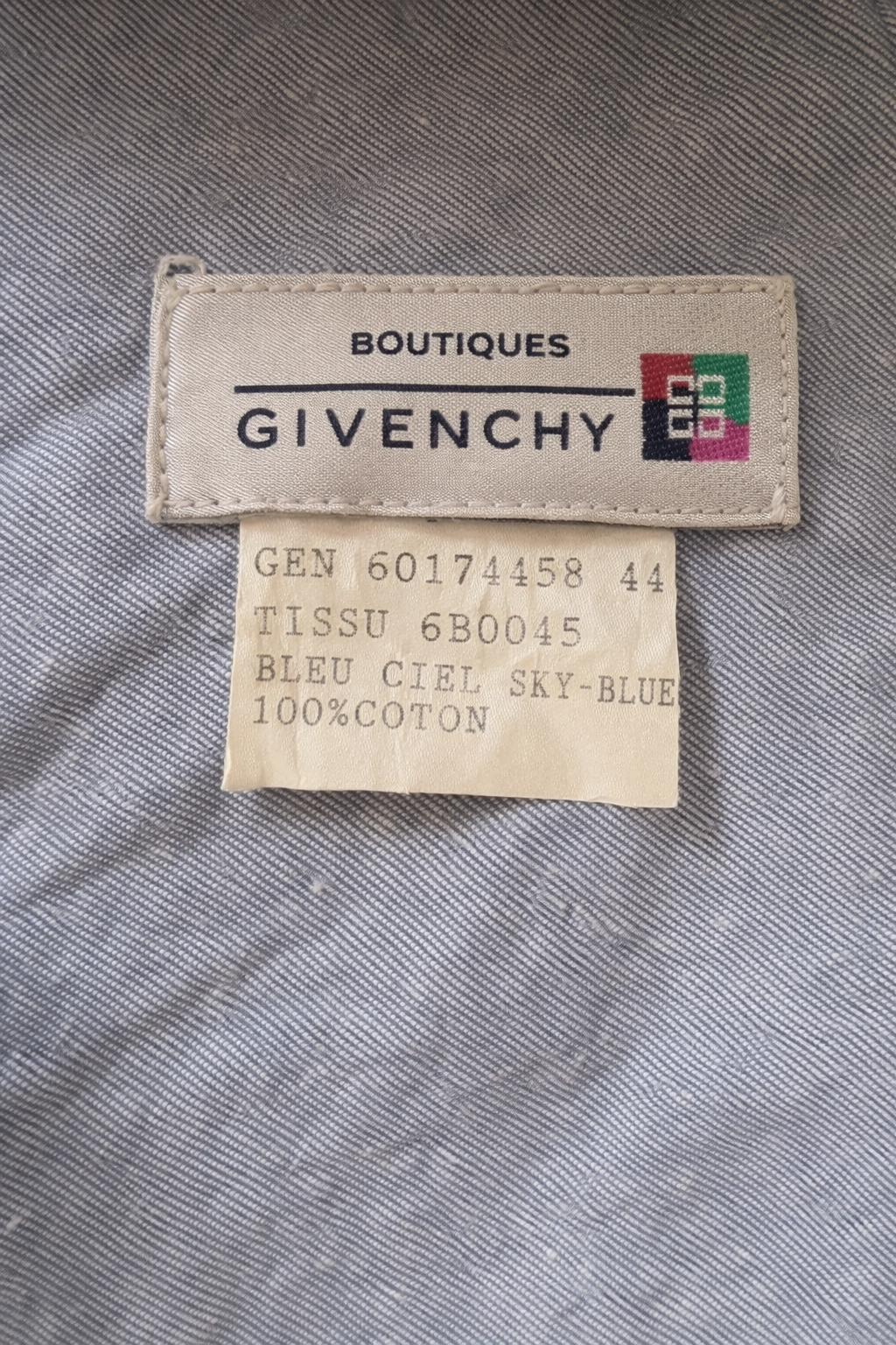 Blazer long en denim gris Givenchy vintage authentique
