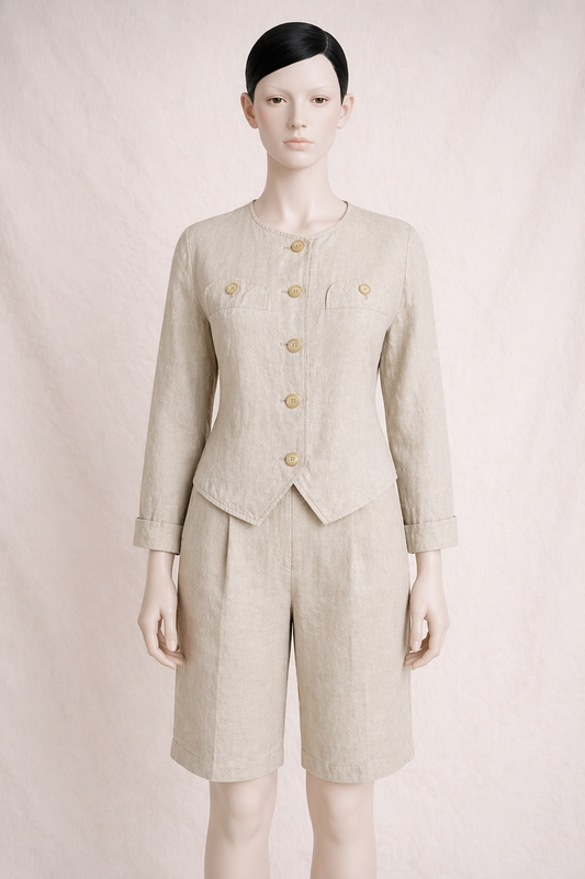 Chemise saharienne en lin Yves Saint Laurent vintage authentique