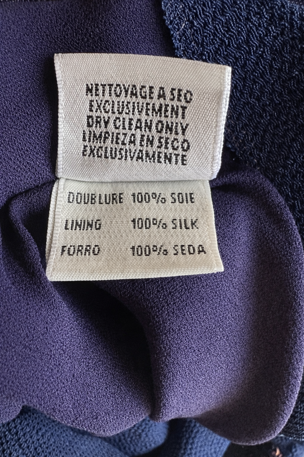 Robe authentique Hermès en soie bleu marine