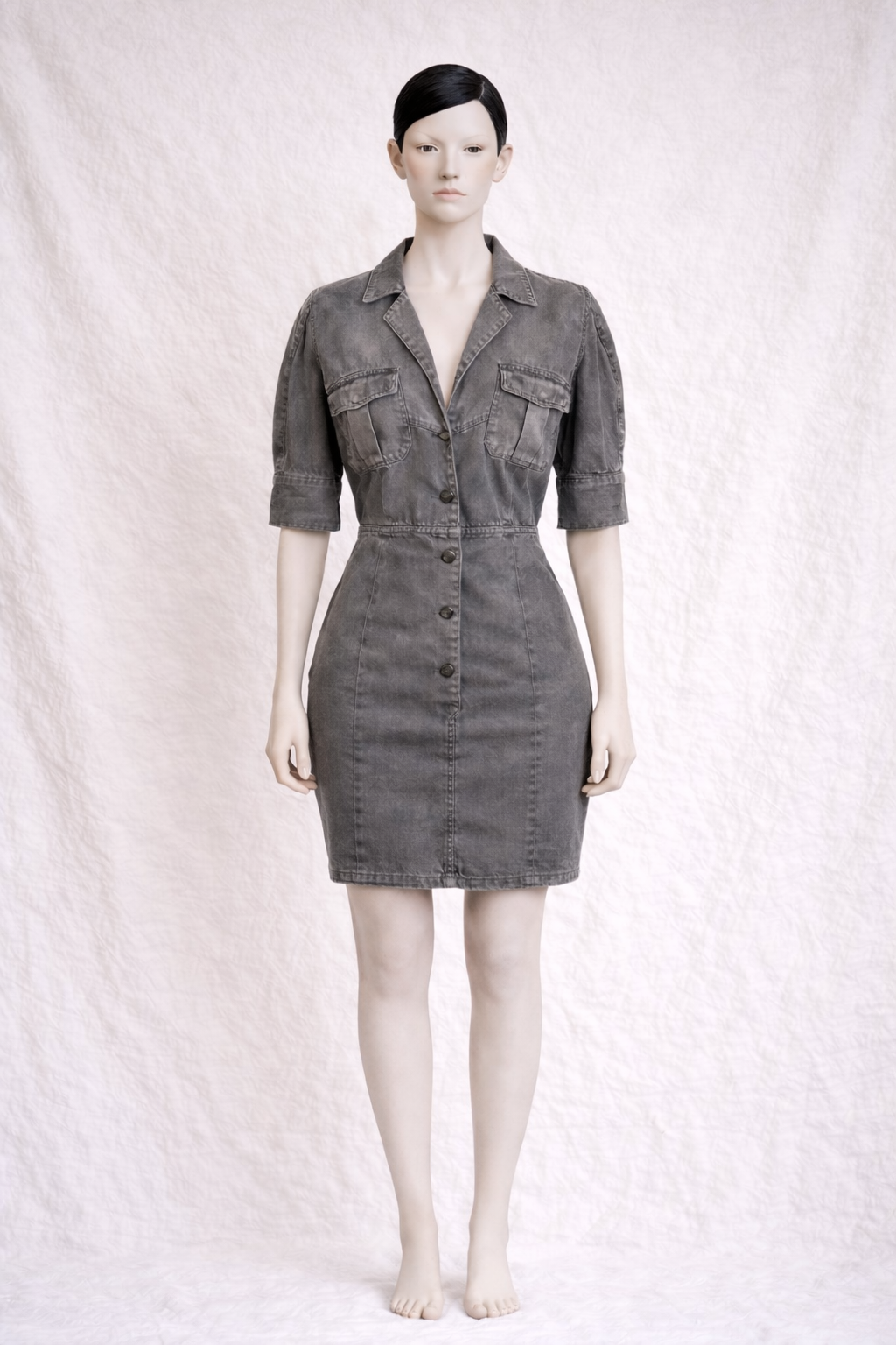 Robe en coton gris délavé Thierry Mugler Active vintage authentique