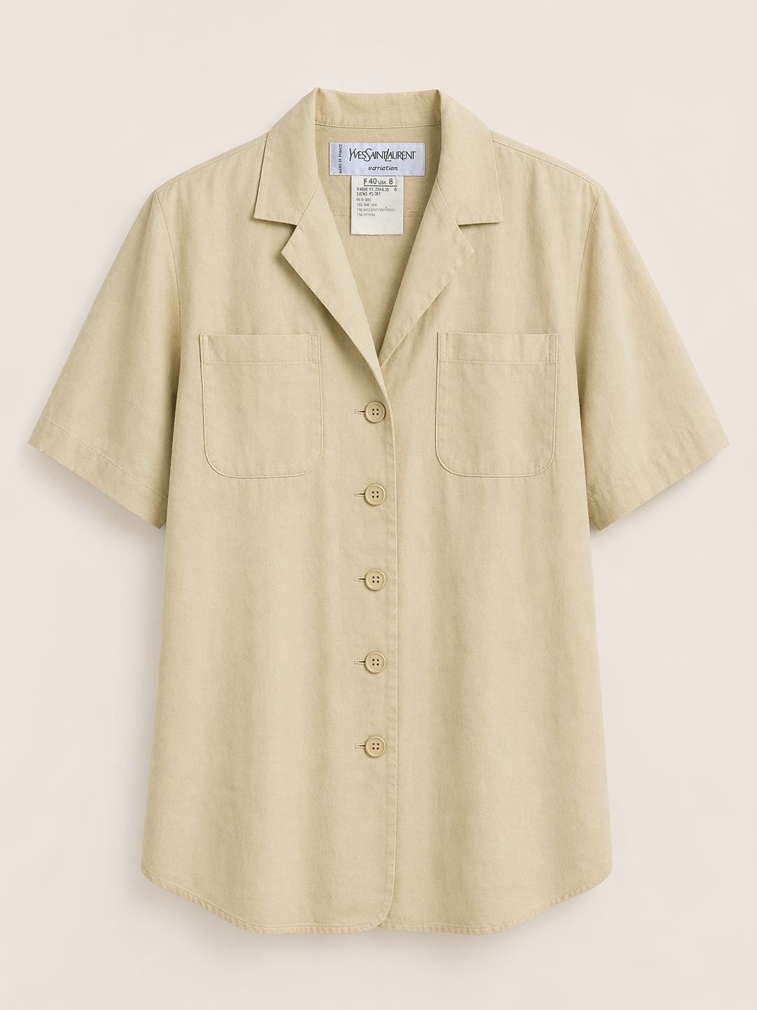 Chemise saharienne beige Yves Sint Laurent vintage authentique