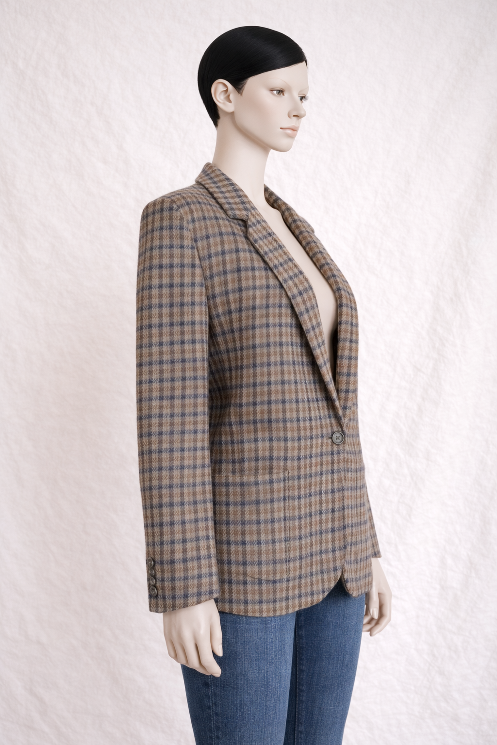 Blazer Burberrys authentique en tweed de laine à motif carreaux