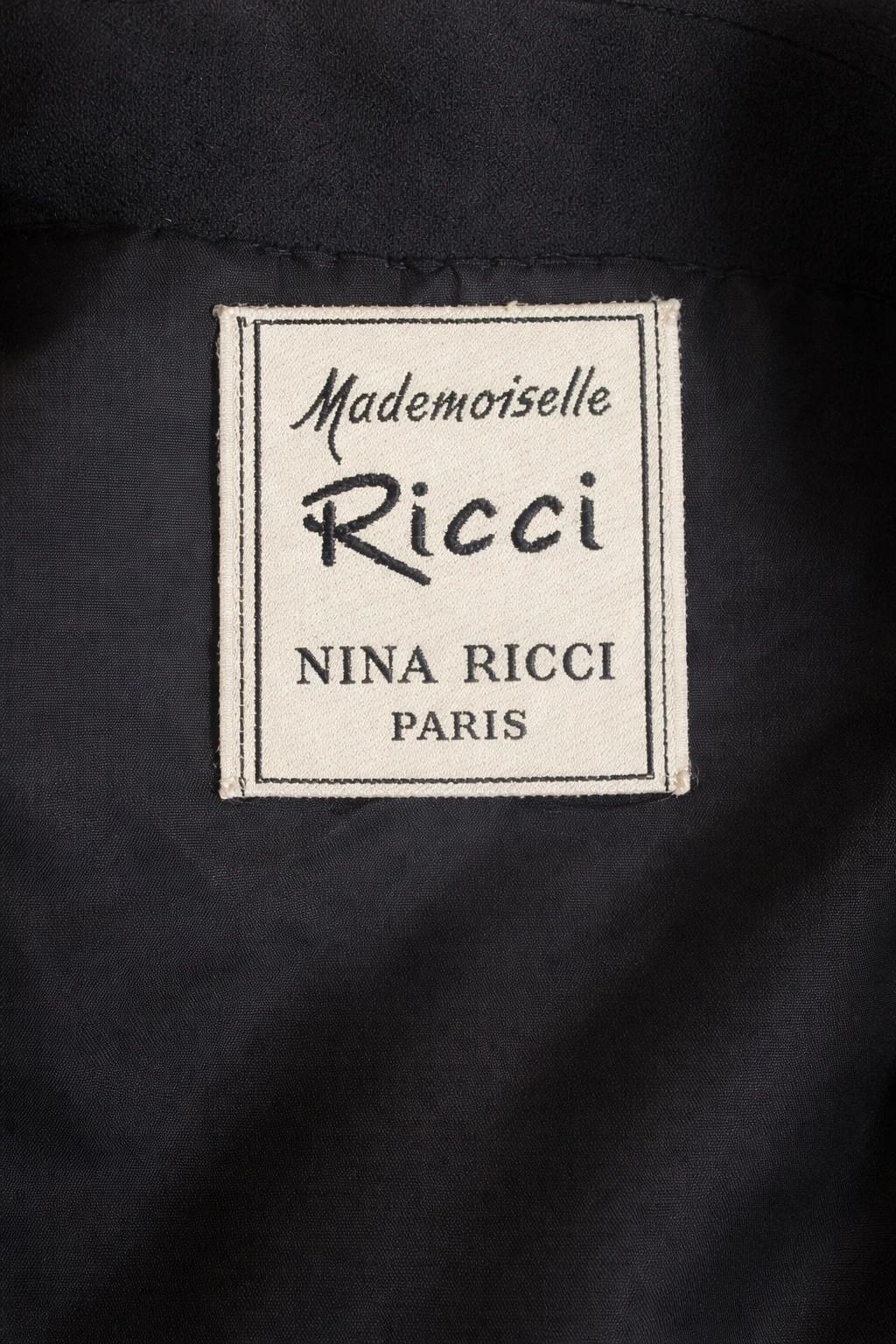 Robe noire à sequins authentique Nina Ricci Mademoiselle Ricci vintage