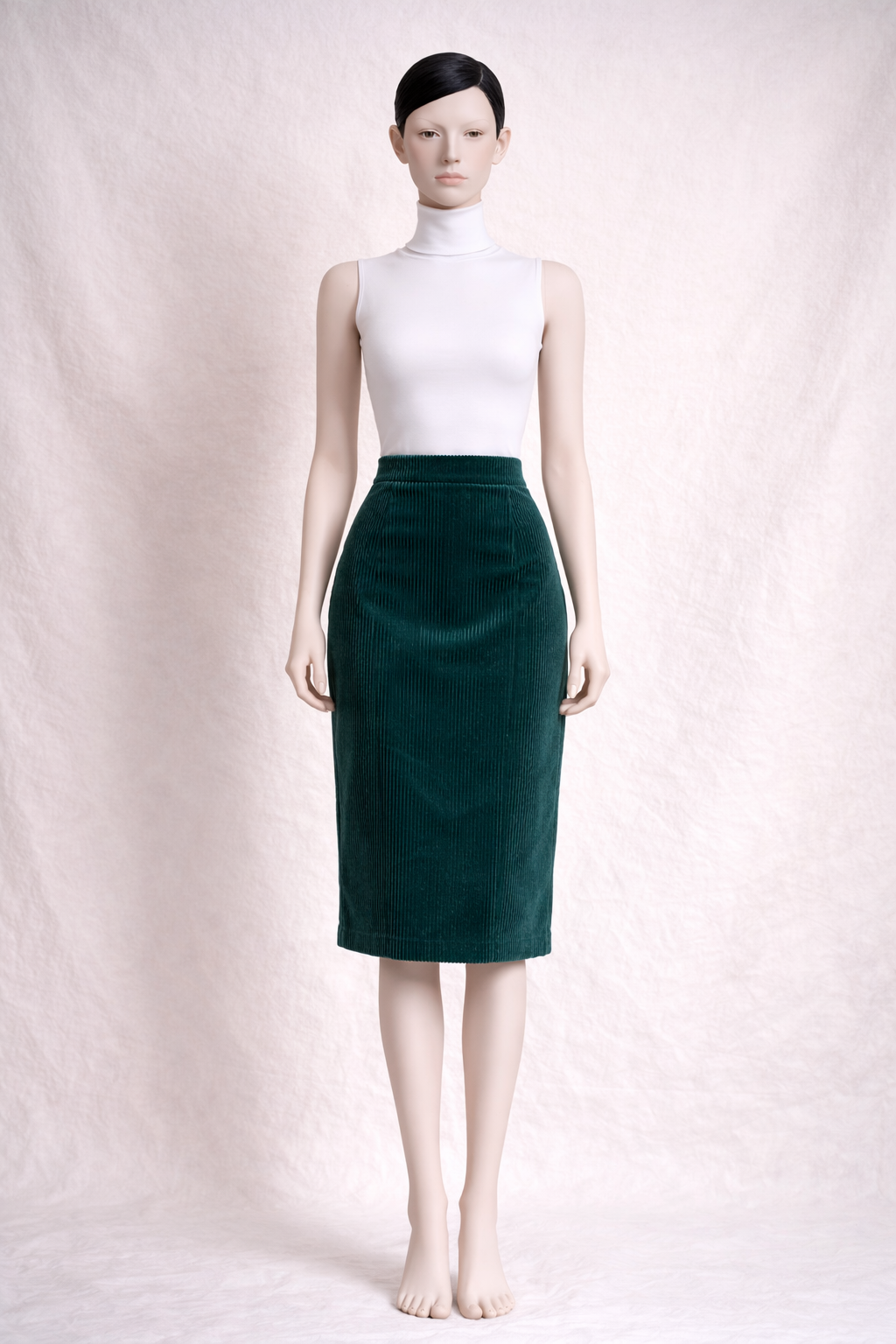 Jupe vintage en velours côtelé vert Yves Saint Laurent vintage