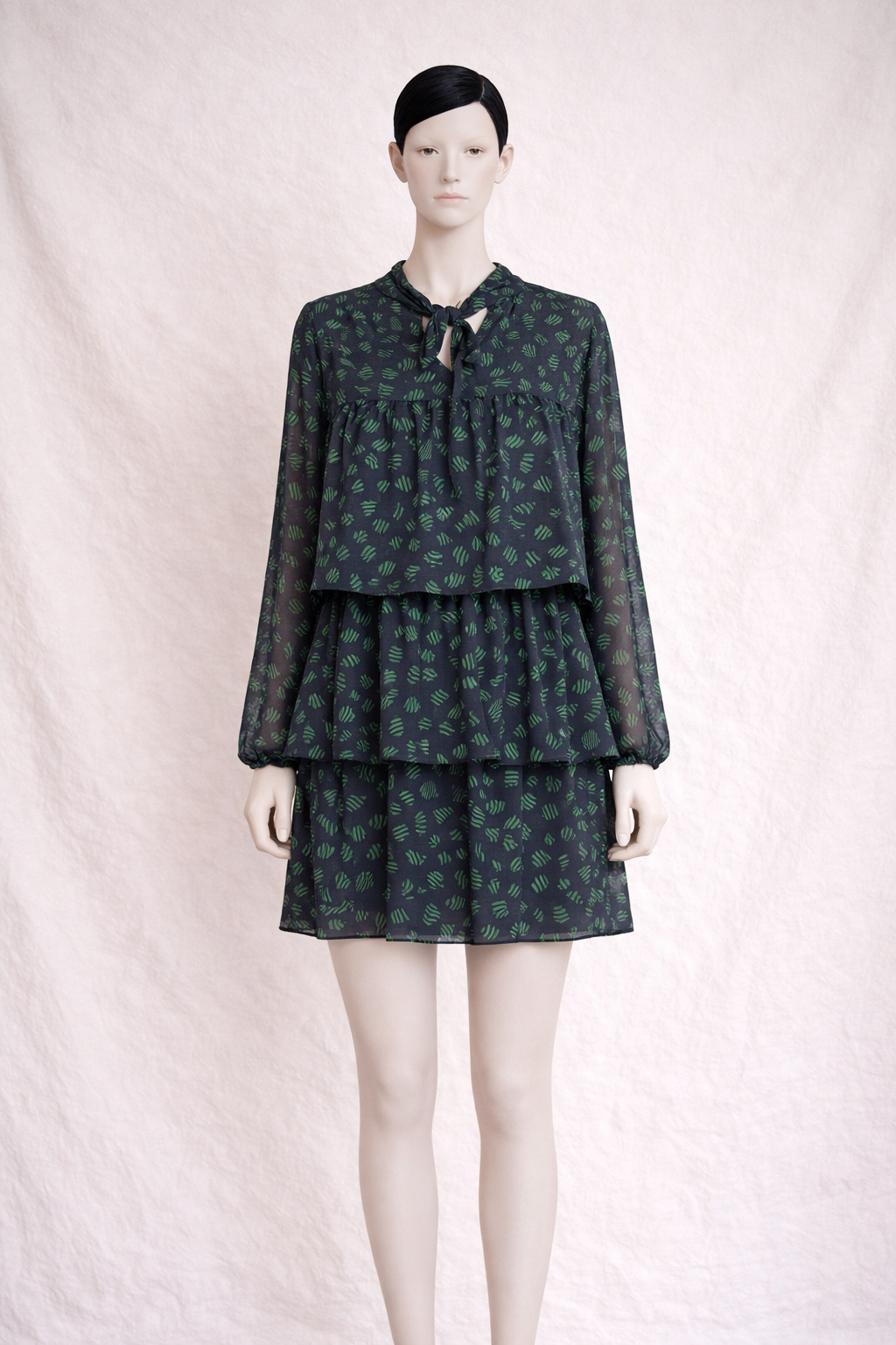 Robe en laine et soie vert Vanessa Seaward