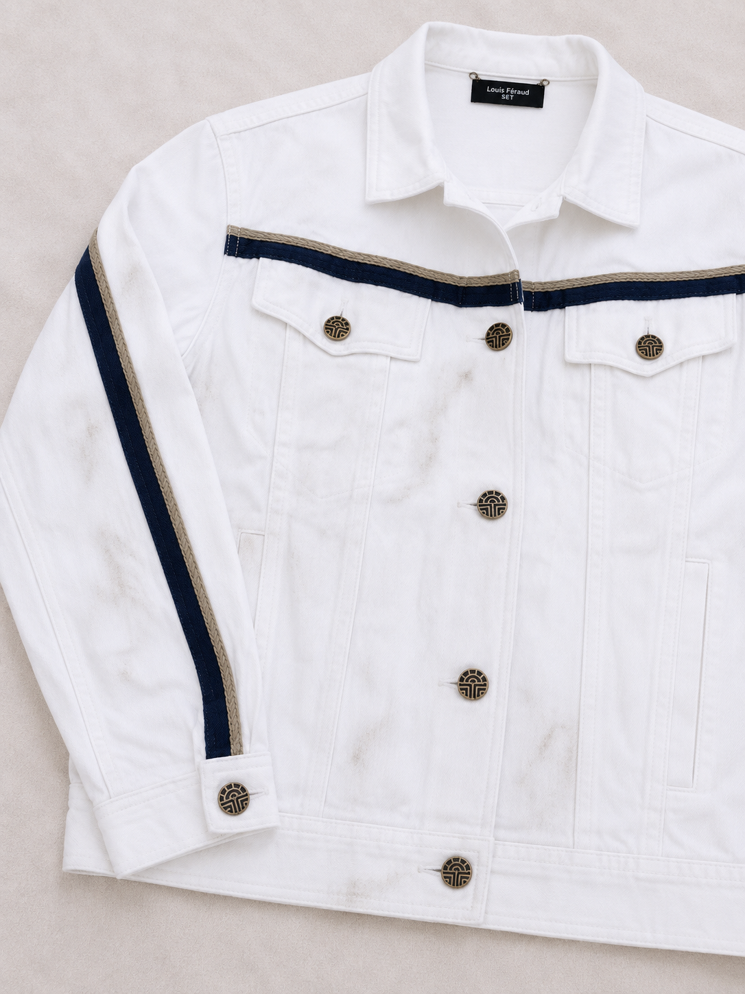 Vintage white denim jacket Louis Féraud