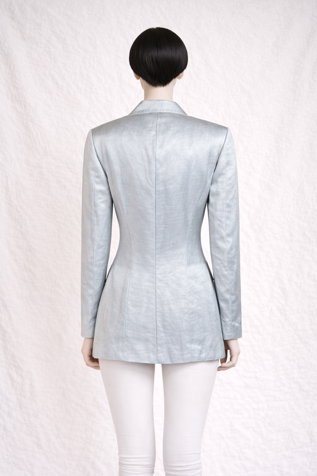 Blazer argenté en soie Jil Sander