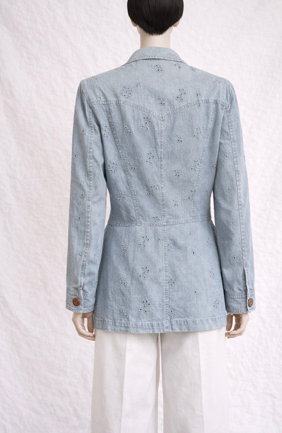 Veste - chemise en denim bleu clair Christian Lacroix vintage