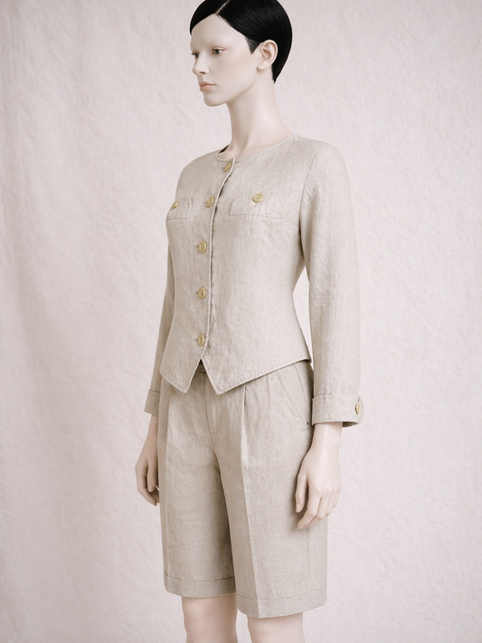 Chemise saharienne en lin Yves Saint Laurent vintage authentique