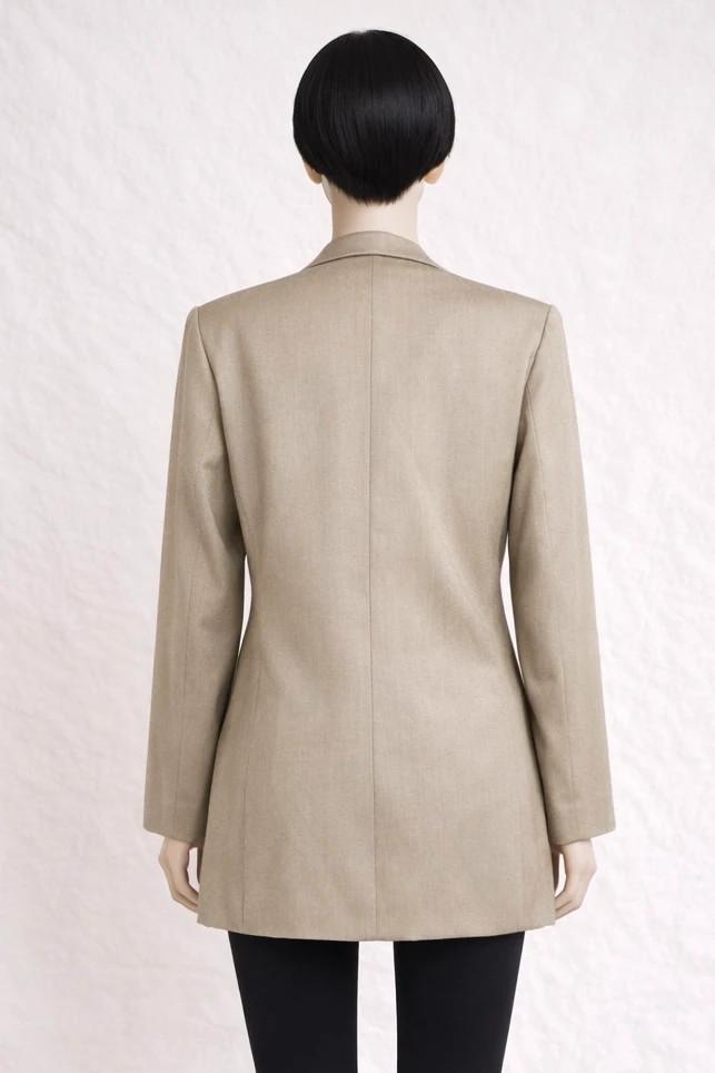 Veste tailleur authentique Christian Dior Boutique en laine et cachemire beige