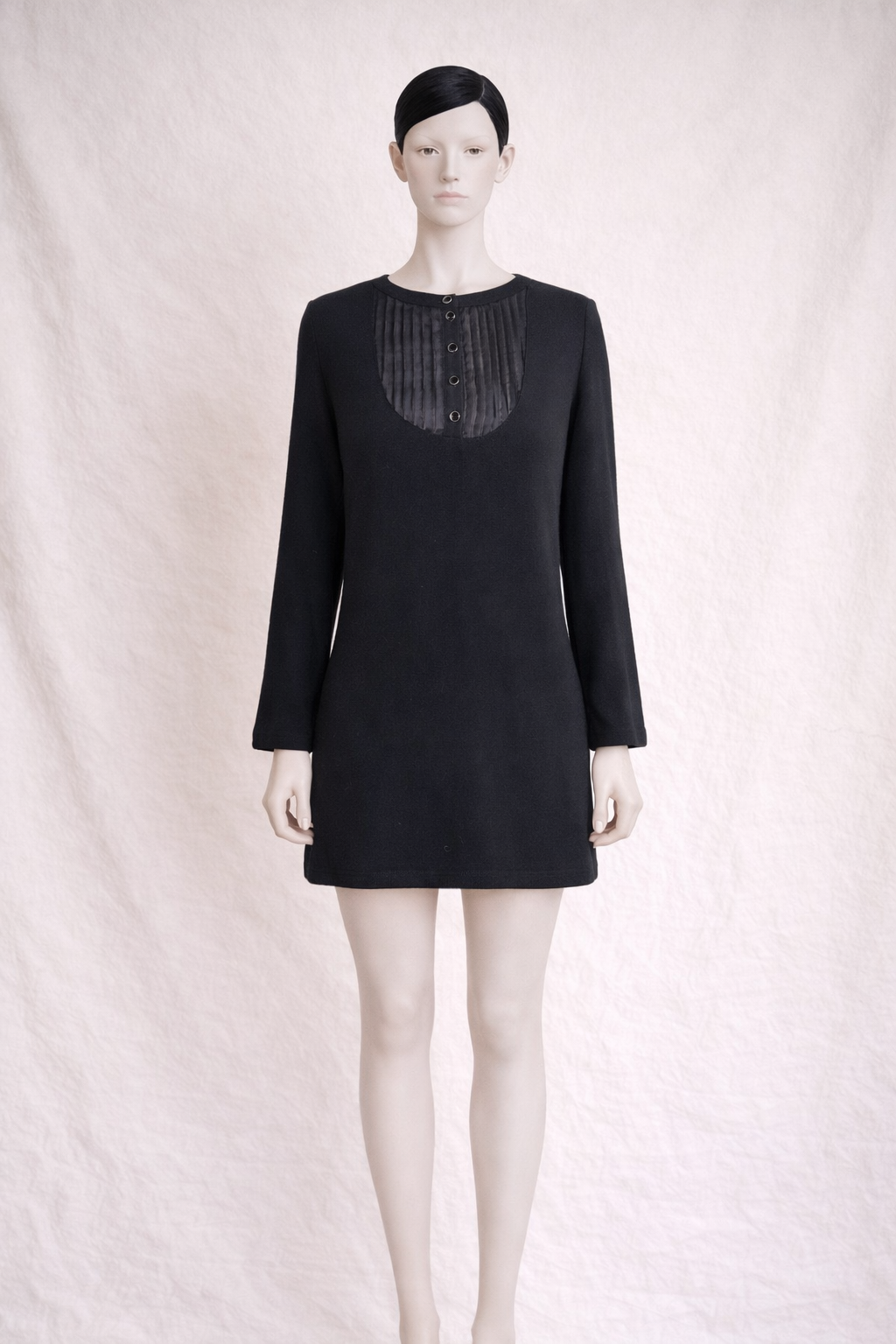 Robe noire en laine et soie Vanessa Seward