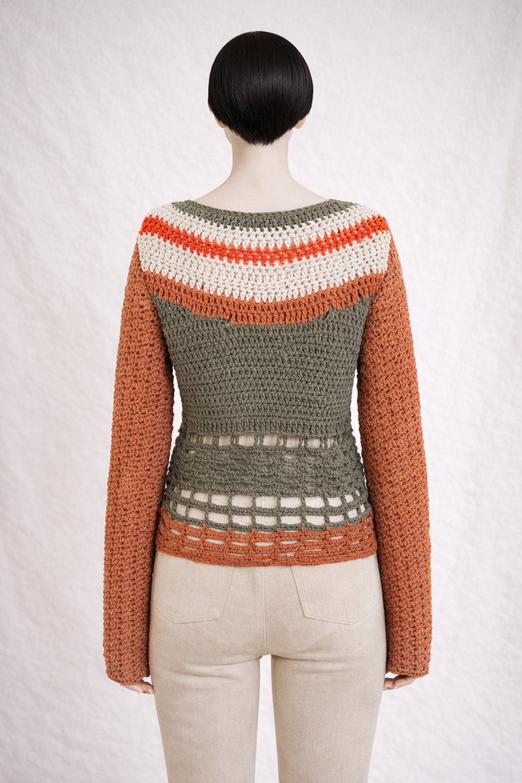 Pull Trussardi en cuir tressé vintage authentique