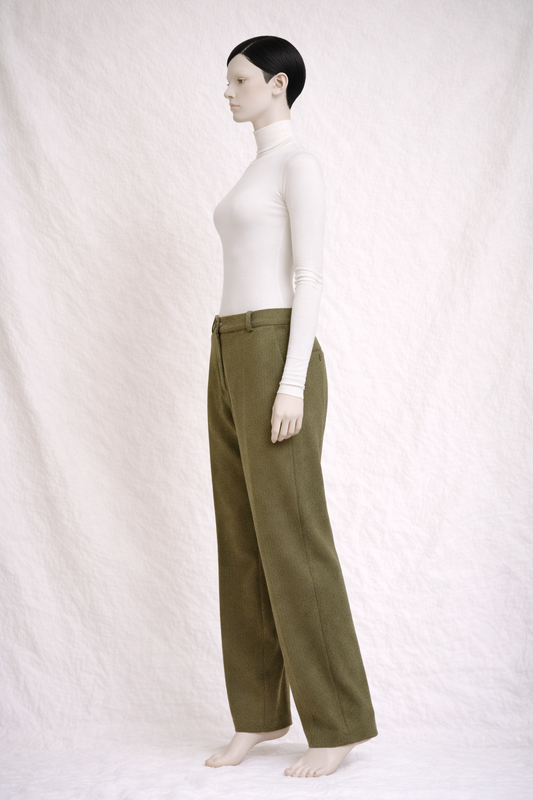 Sonia Rykiel Paris Vintage Olive Green Wool Trousers