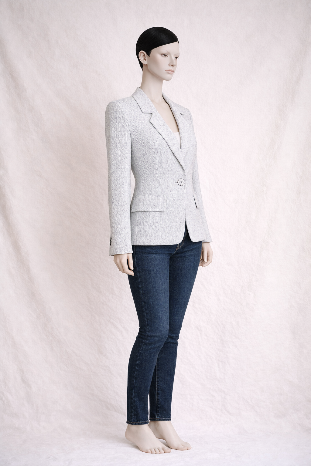 Blazer authentique Yves Saint Laurent en coton à fines rayures vintage