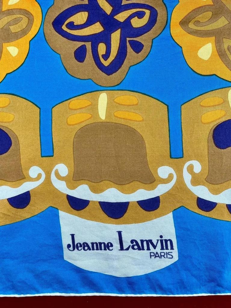 Carré en soie vintage Lanvin Paris circa 1960