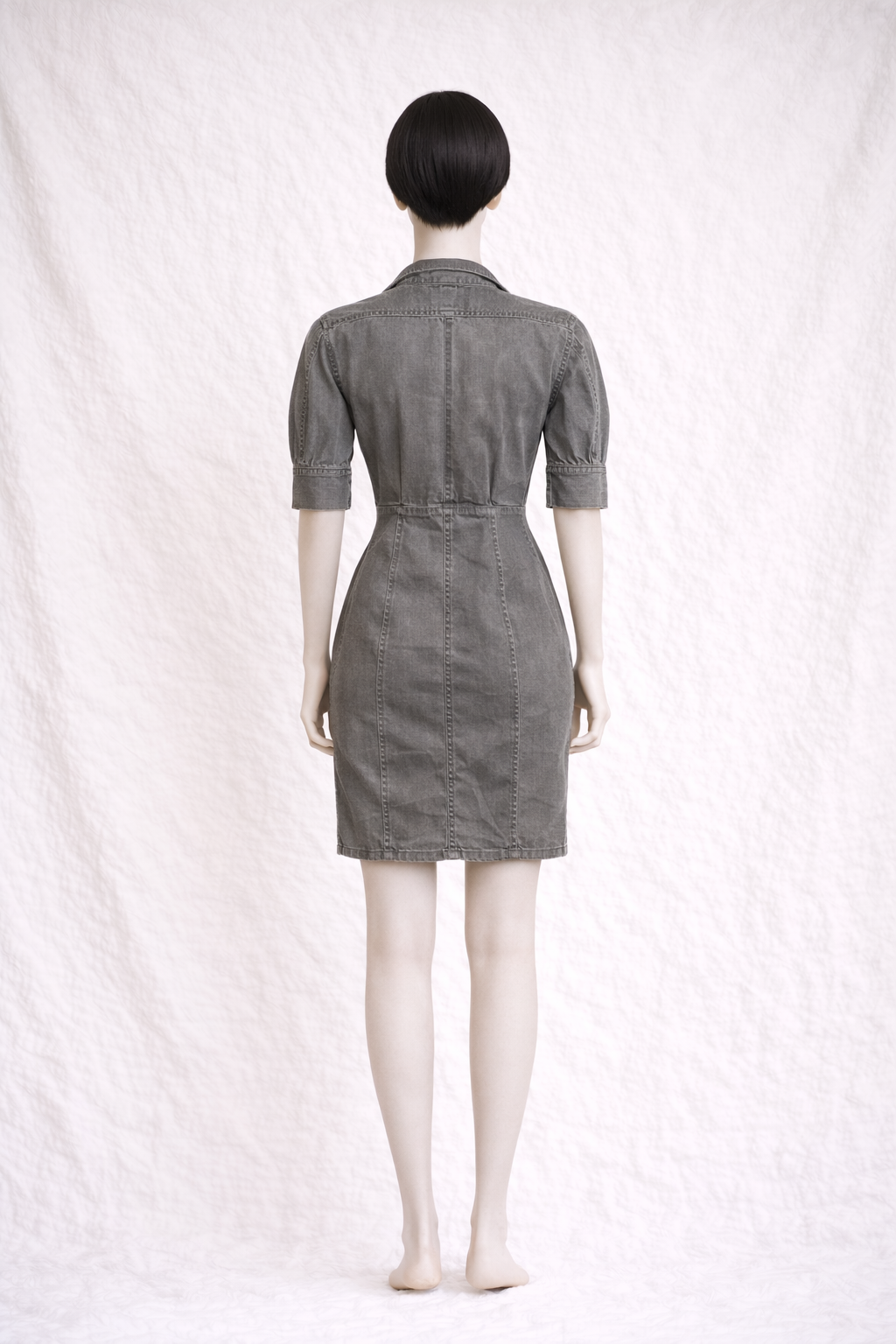 Robe en coton gris délavé Thierry Mugler Active vintage authentique