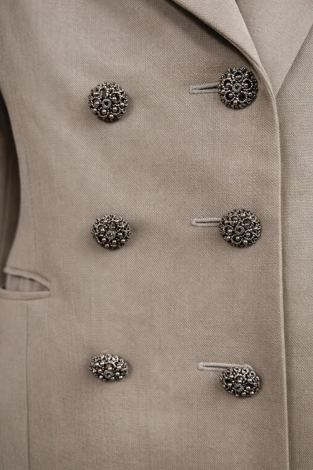 Veste tailleur authentique Christian Dior Boutique en laine et cachemire beige