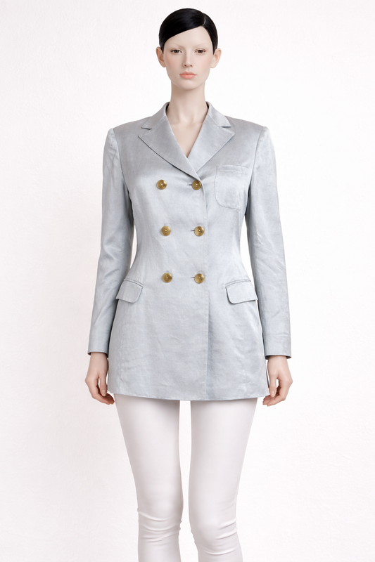 Blazer argenté en soie Jil Sander