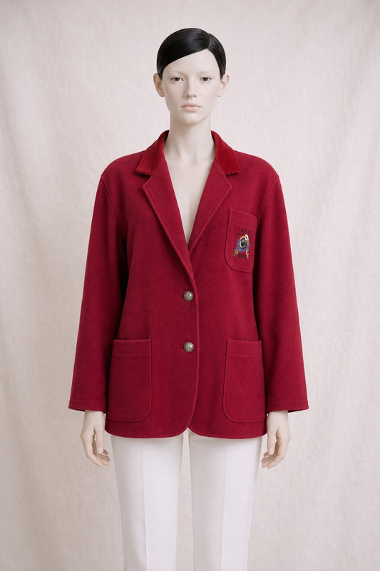 Authentic vintage raspberry red wool blazer Kenzo