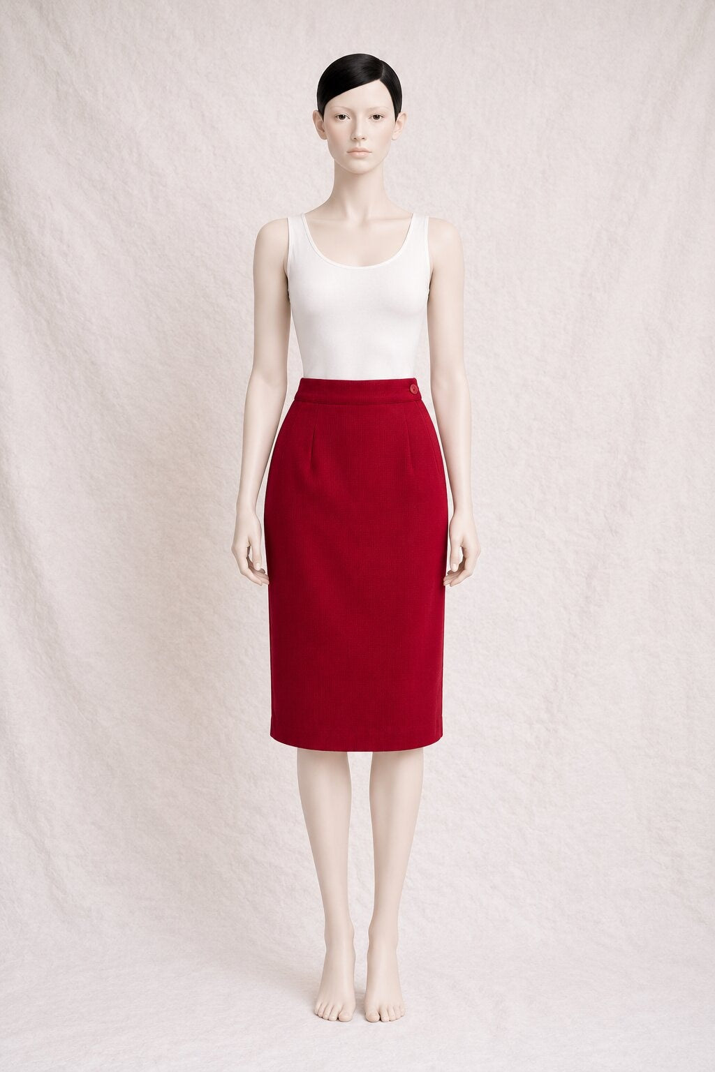 Authentic Vintage YSL Pencil Skirt in Burgundy Wool