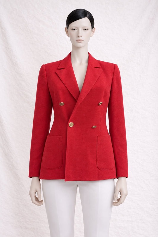 Vintage Carven Red Wool Blazer