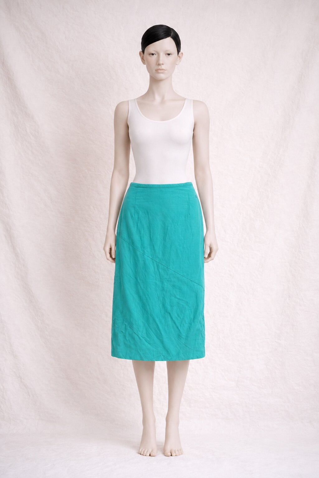 Jupe Longue Verte Burberry Authentique en Coton Lin