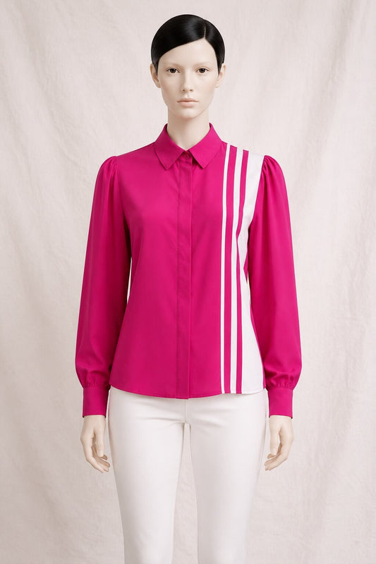 Authentic Vintage Fuchsia Louis Féraud Shirt in Polyester