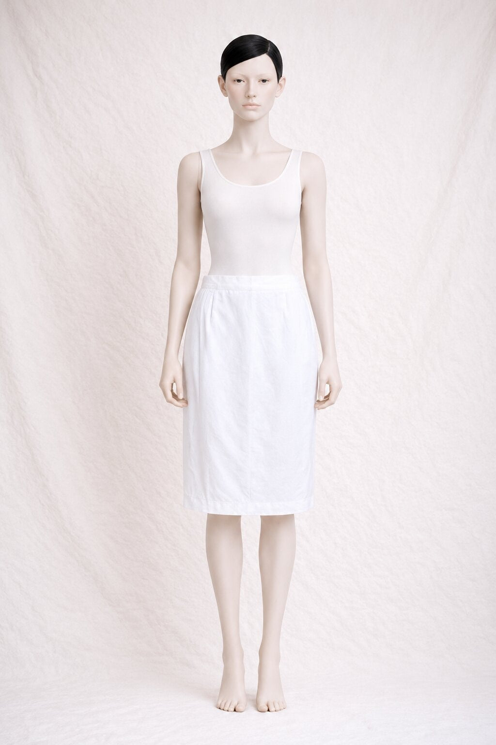 Authentic Vintage Yves Saint Laurent White Cotton Skirt