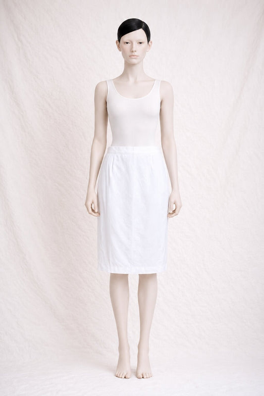 Authentic Vintage Yves Saint Laurent White Cotton Skirt