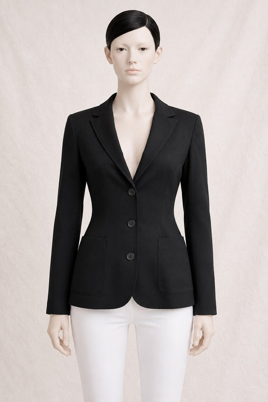 Long black viscose blazer by Tara Jarmon