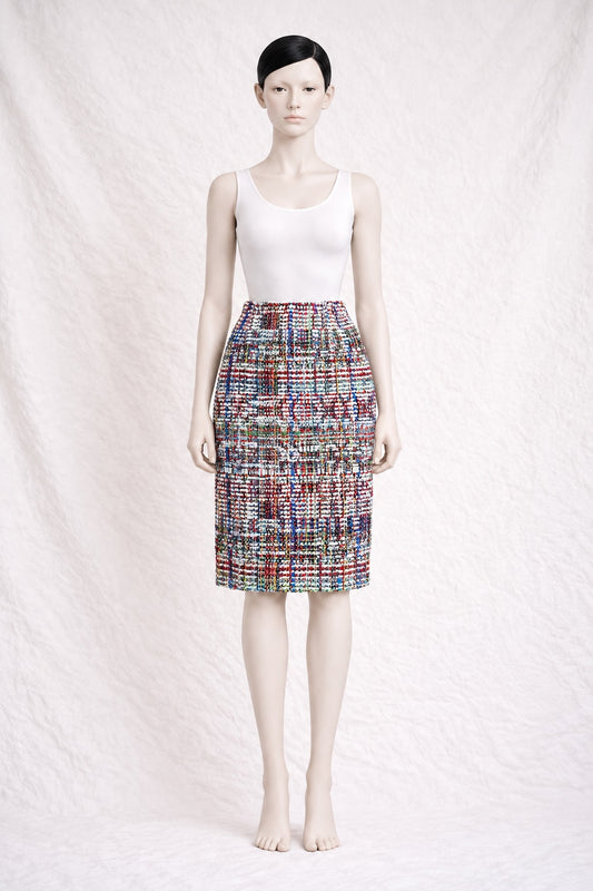 Jupe Christian Lacroix en tweed multicolore vintage authentique