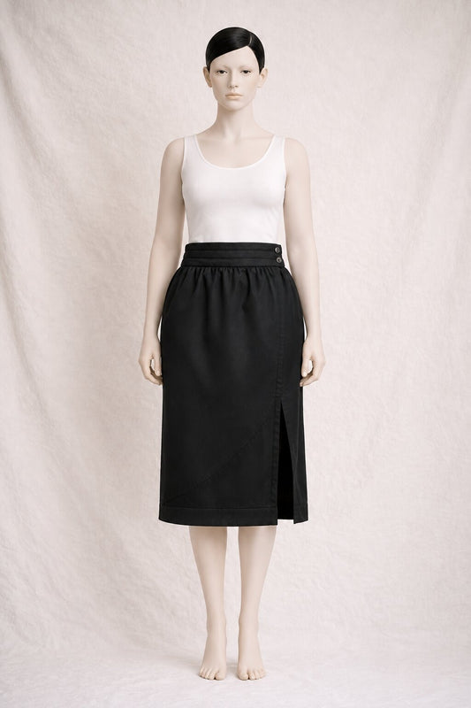 Authentic Vintage Black Wool Skirt by Escada