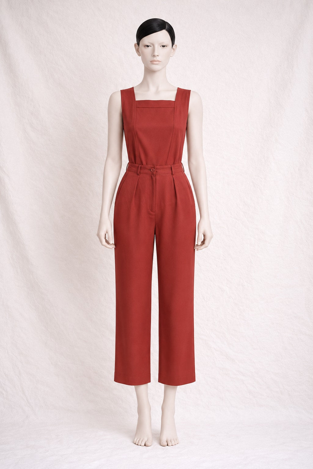Tailleur pantalon Yves Saint Laurent en viscose terracotta vintage authentique