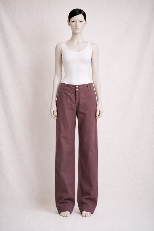 Pantalon large en coton marron vintage authentique Dries Van Noten