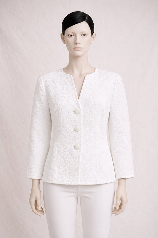 Authentic Vintage Cotton Jacquard Blazer by Guy Laroche