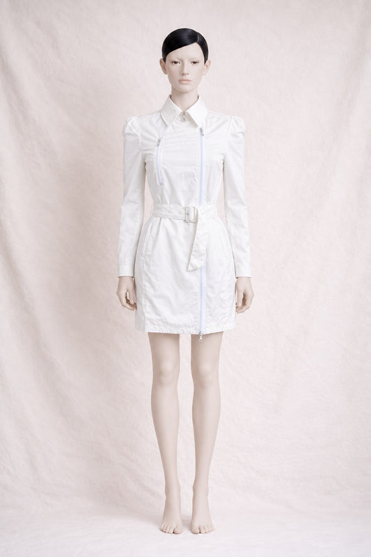 Authentic Vintage White Nylon Trench Alexander McQueen