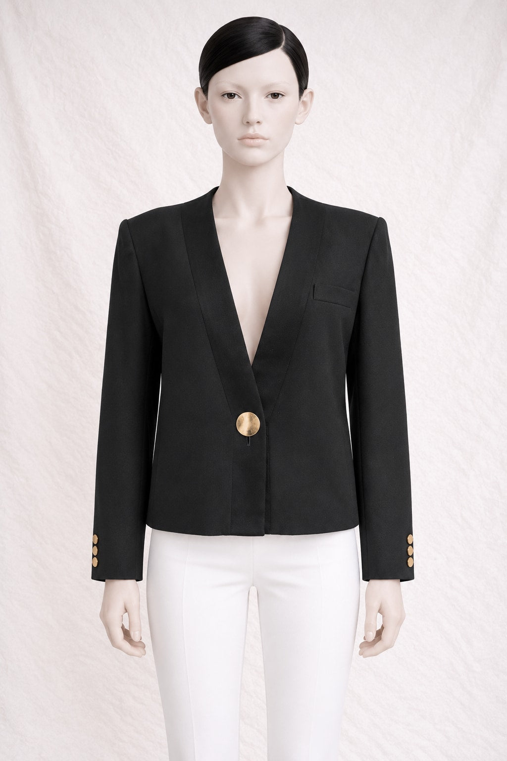 Authentic Vintage Black Wool Tailored Jacket Yves Saint Laurent