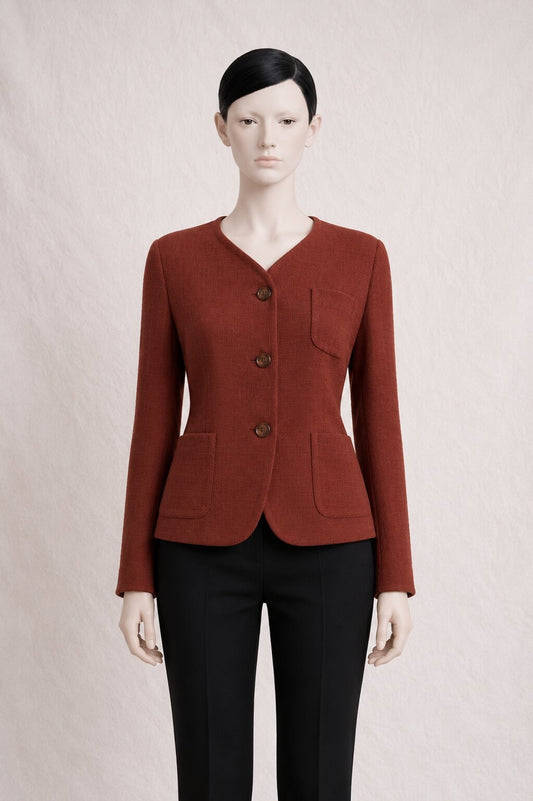Blazer Dries Van Noten in authentic terracotta wool vintage