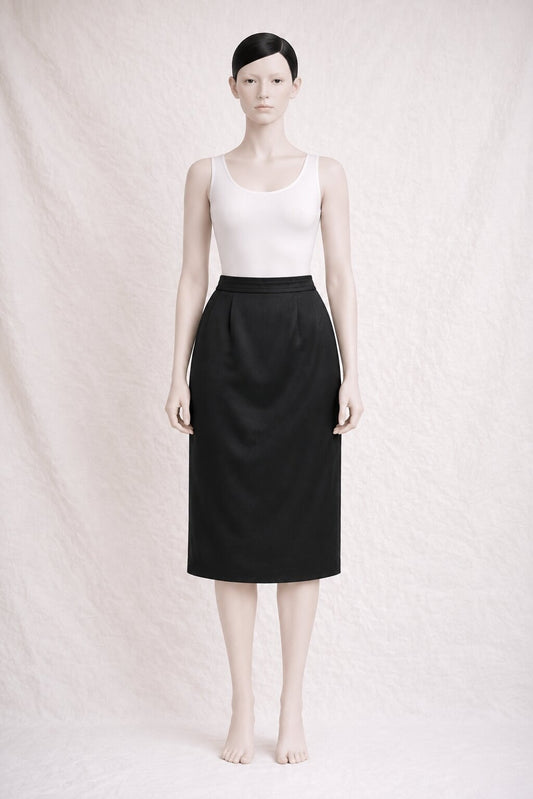 Yves Saint Laurent Vintage Authentic Black Wool Skirt