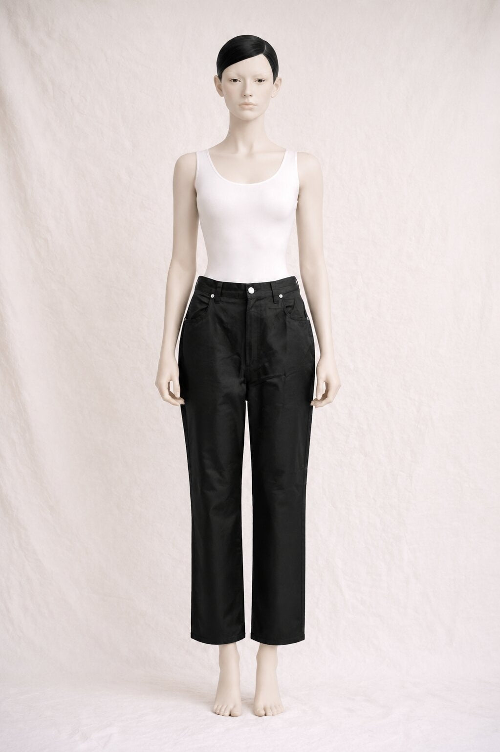 Pantalon Christian Lacroix en coton satin noir vintage authentique