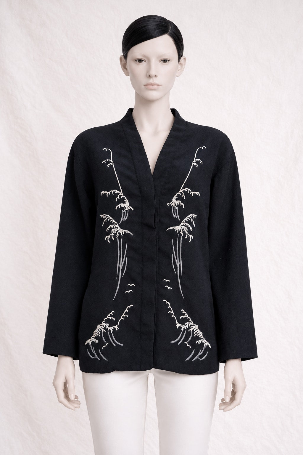 Kimono Tailored Jacket Cacharel in Black Wool Vintage Authentic