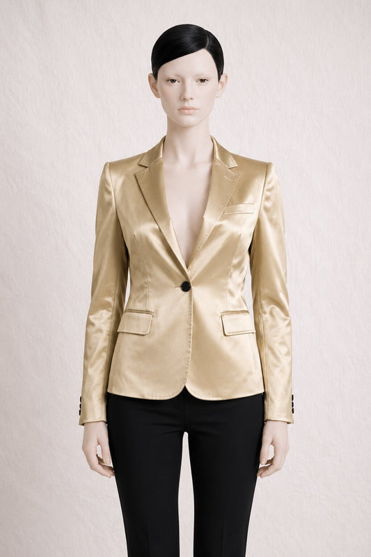 Authentic gold satin blazer Dolce & Gabbana