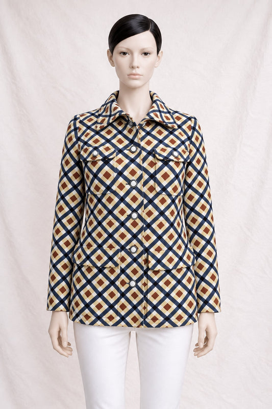 Blazer Emanuel Ungaro in Authentic Vintage Geometric Pattern Circa 70s