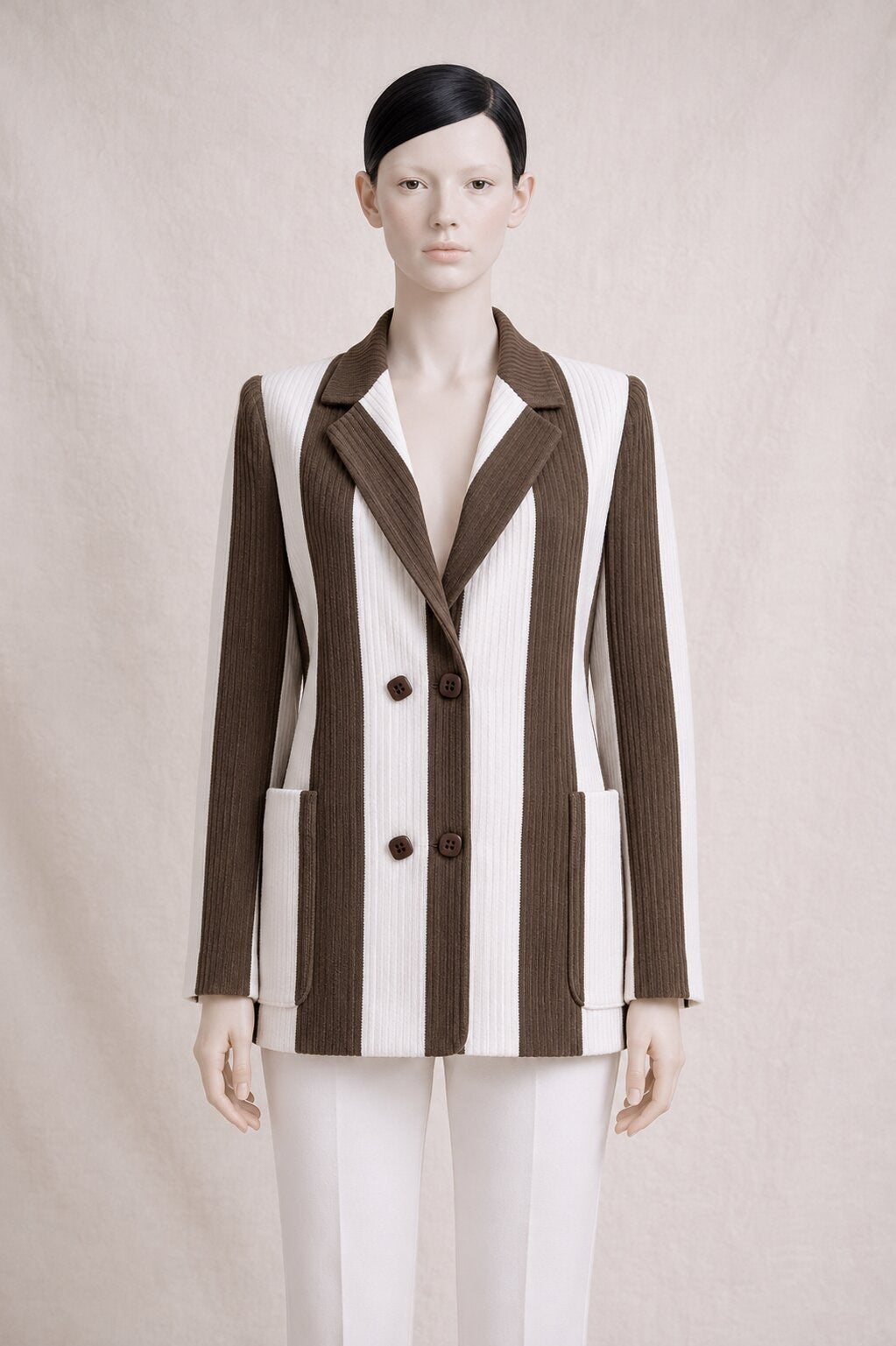 Authentic Vintage Lanvin Blazer in Brown Rayon Jersey