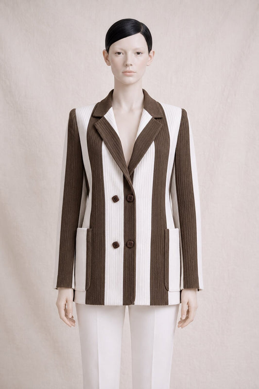 Authentic Vintage Lanvin Blazer in Brown Rayon Jersey